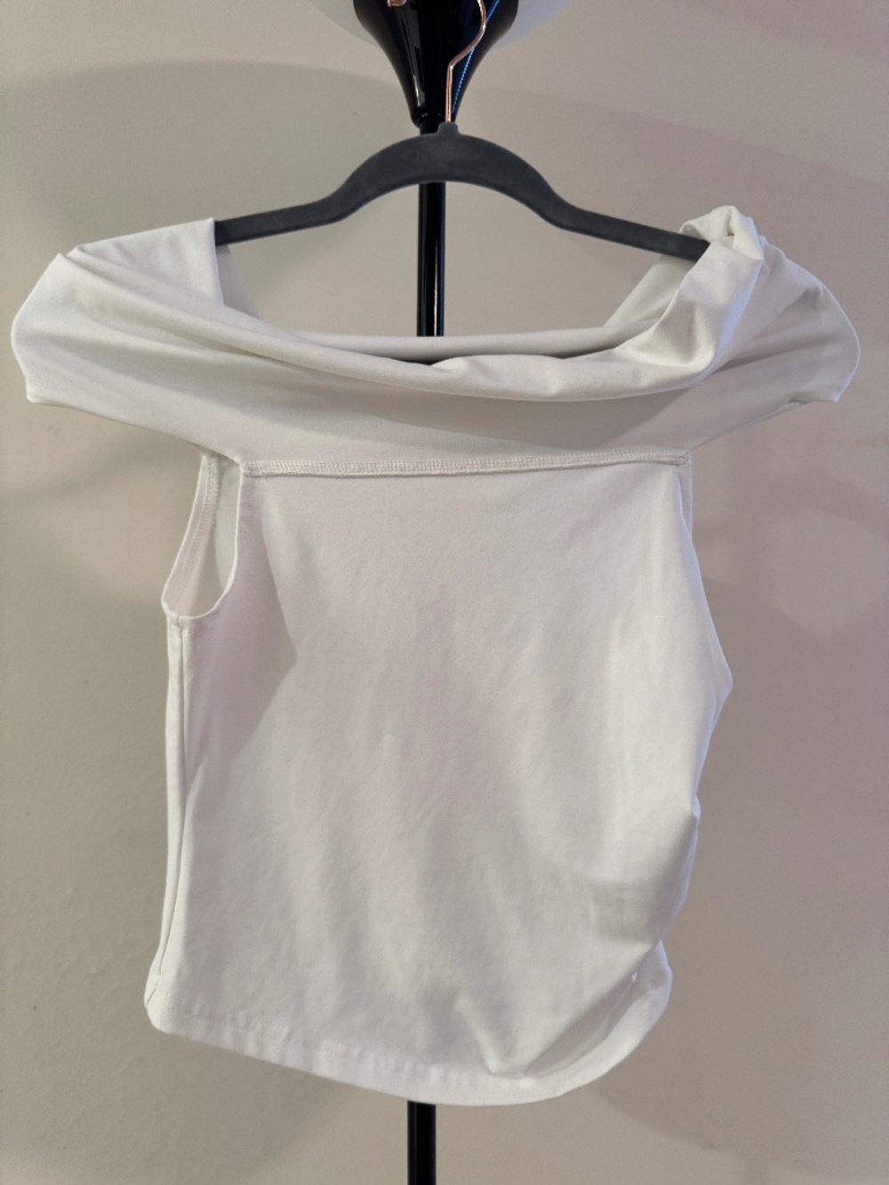Dazy White Off-Shoulder Draped Crop Top